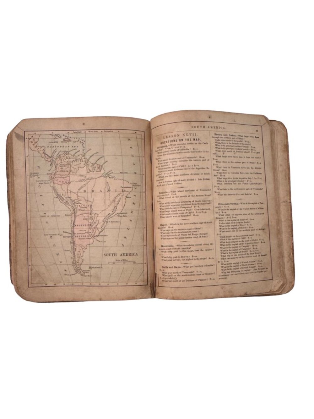 Colton's New Introductory Geography 1875 Hardback Book Read D. D. Merrill Damage - Picture 9 of 16